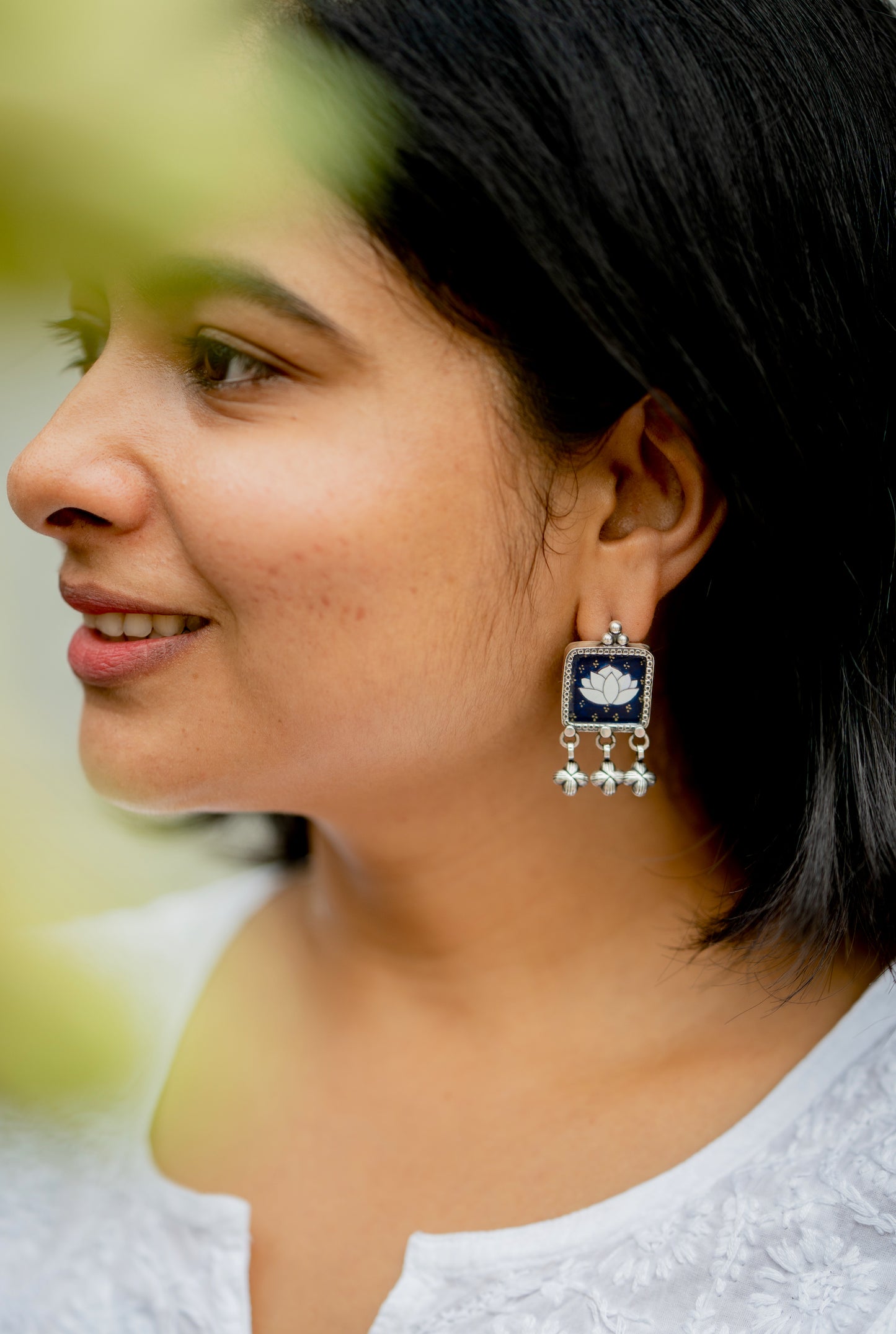 Lotus in a Square - 925 Silver