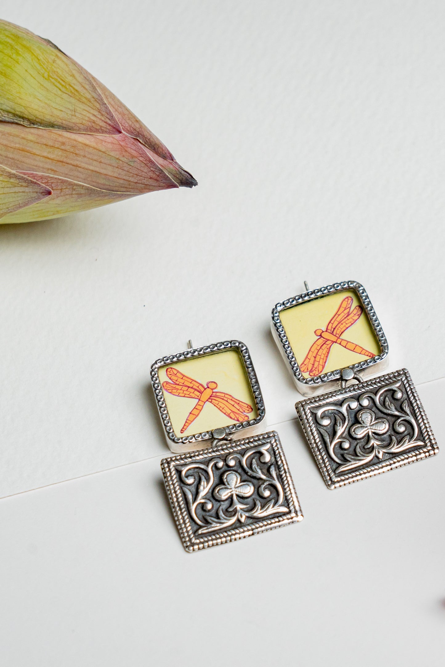 Dragonfly Squares - 925 Silver