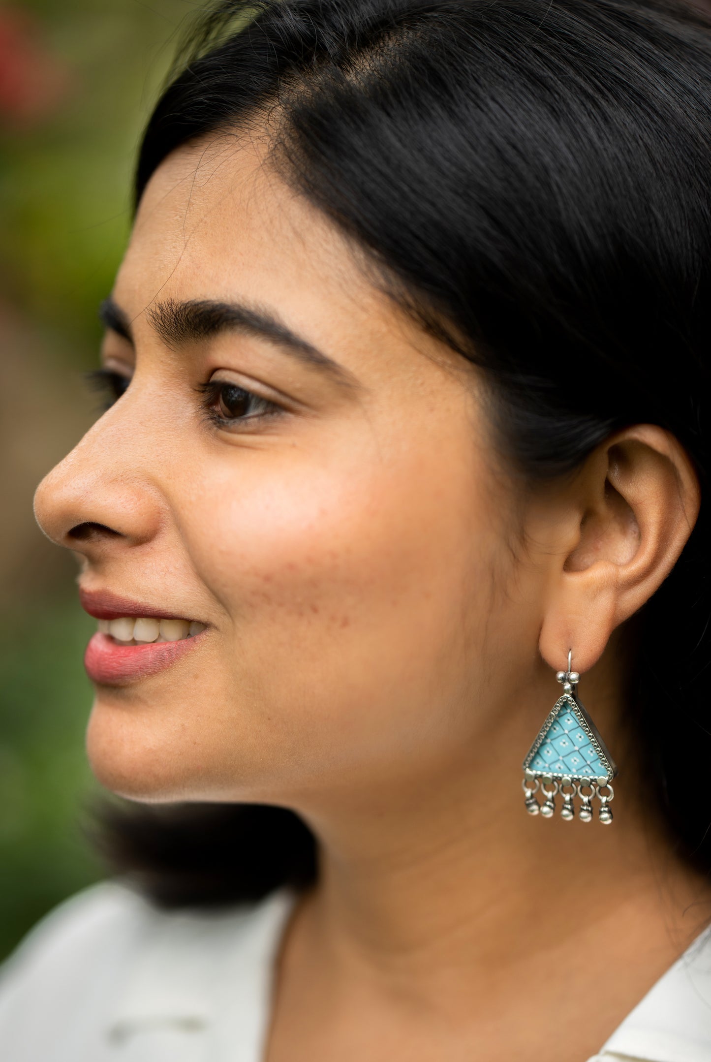 Jali Triangle Earring - 925 Silver