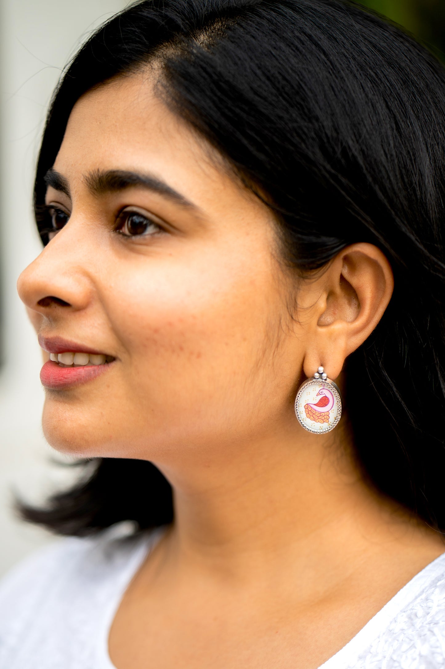 Peacock Studs - 925 Silver