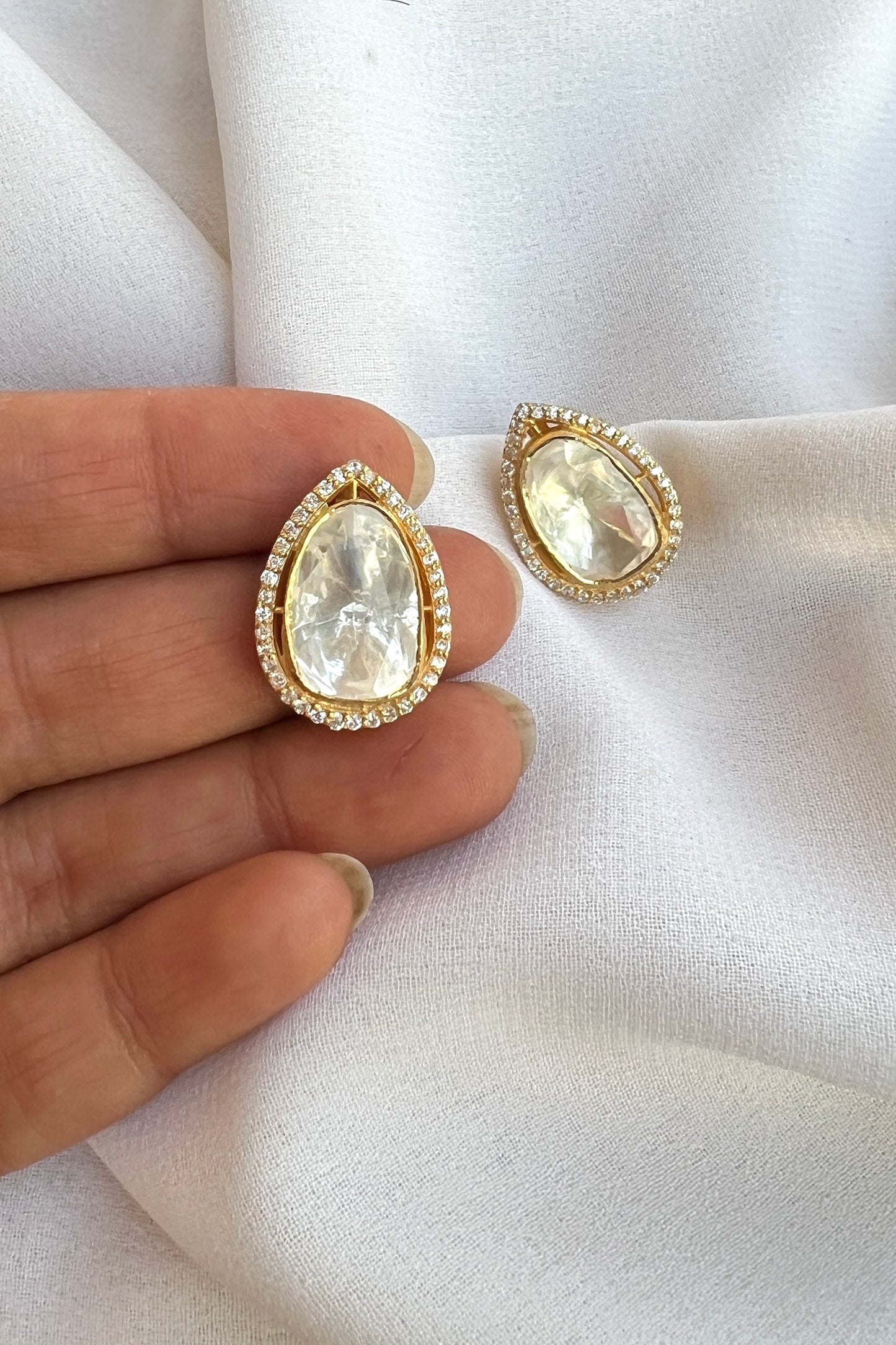 Polki Drop Studs