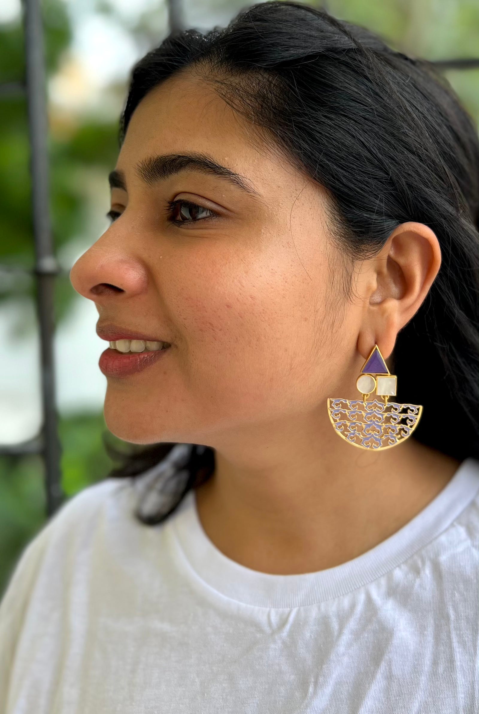 Art deco statement earrings on sale