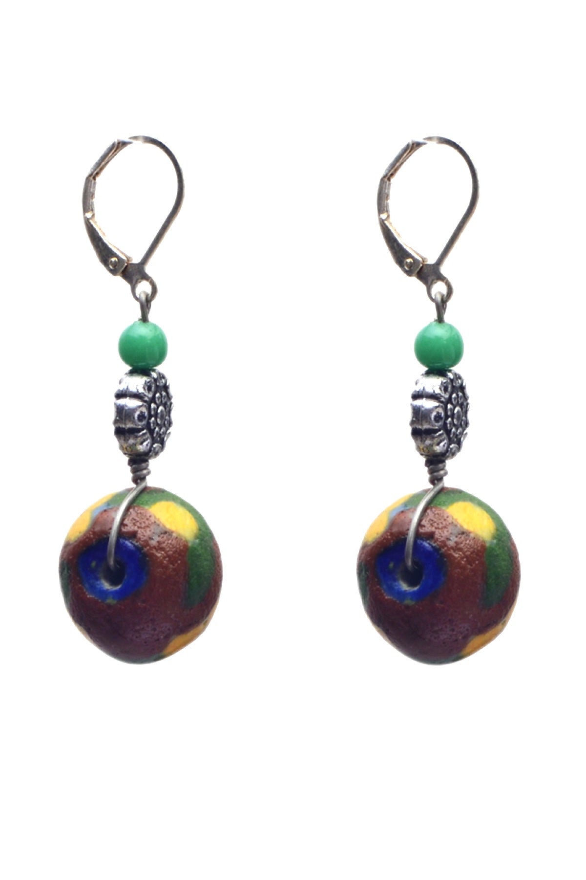 Blue Pottery Earring