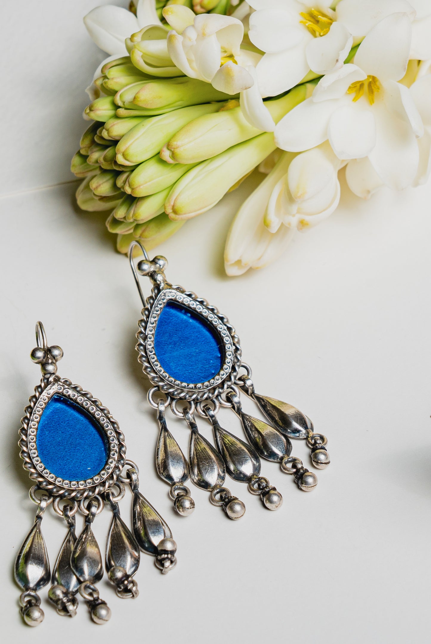 Blue Tassle Drops - 925 Silver