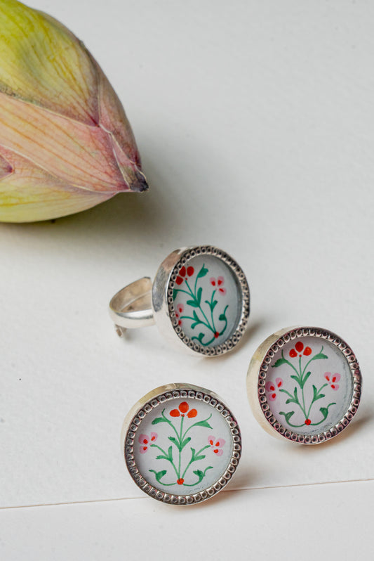 Floral Studs - 925 Silver
