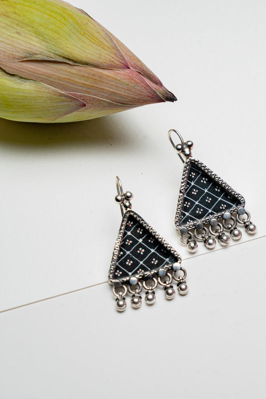 Jali Triangle Earring - 925 Silver