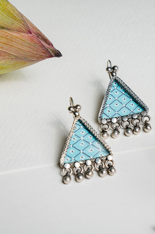 Jali Triangle Earring - 925 Silver