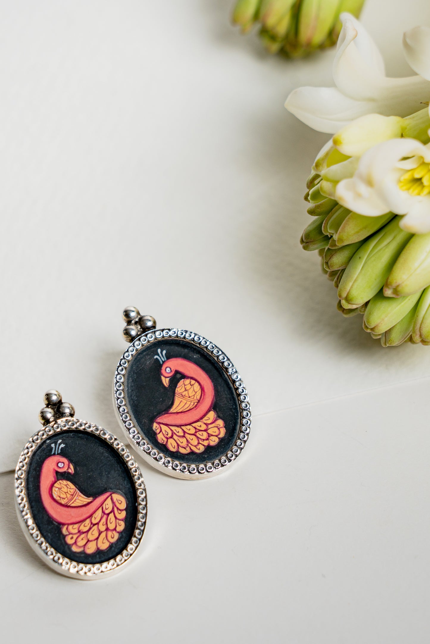 Peacock Studs - 925 Silver