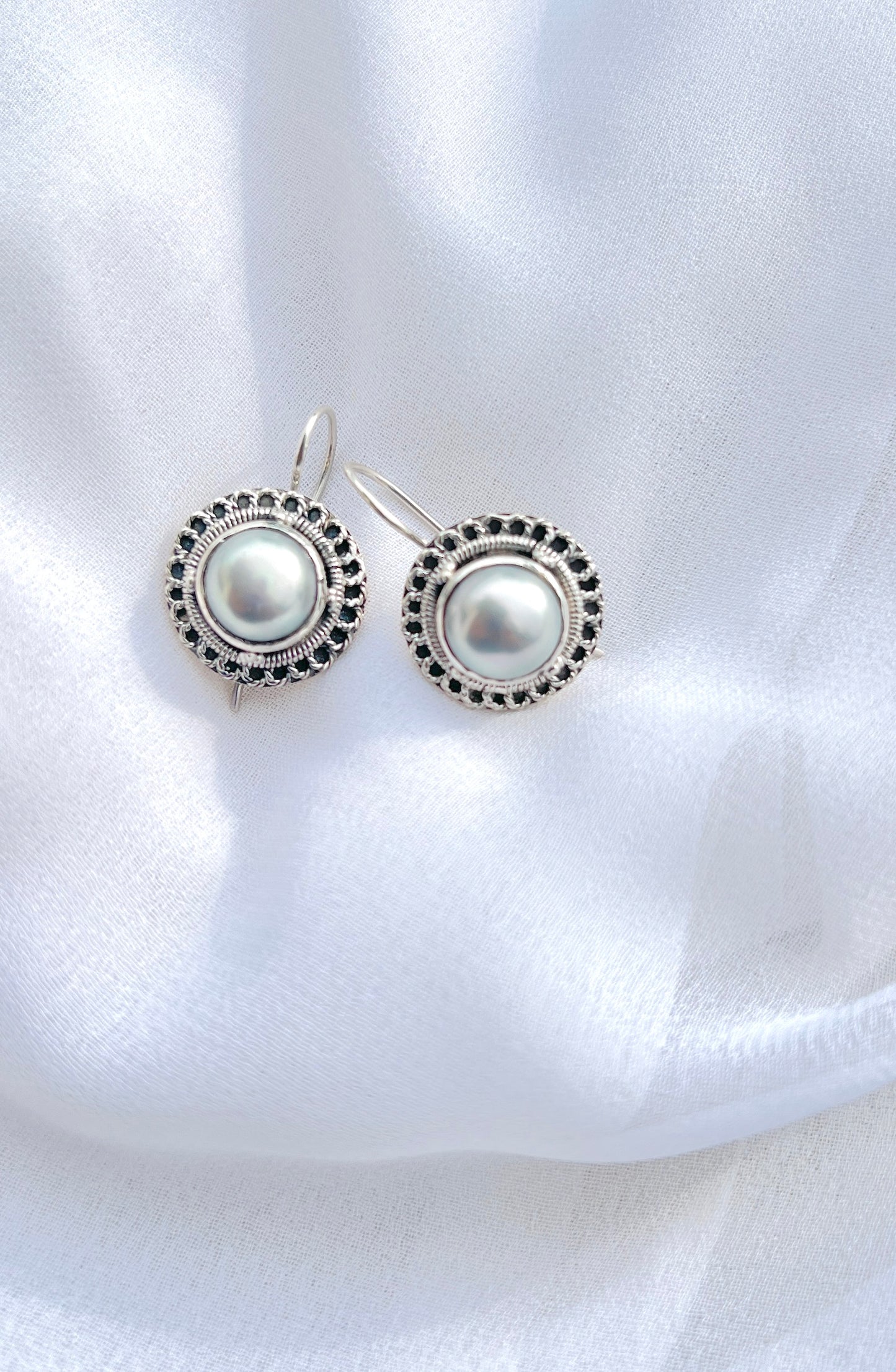 Grey Pearl Drop - 925 Silver