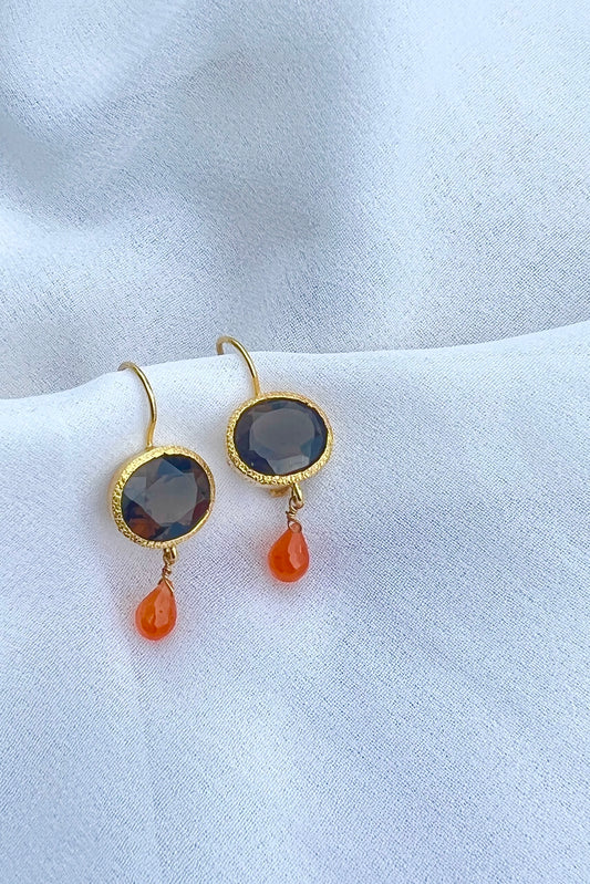 Carnelian drop - 925 Silver