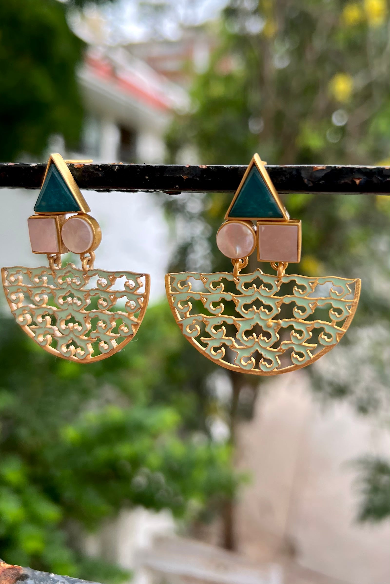 Art deco statement online earrings