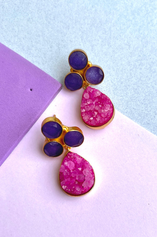 Druzy Drops : Pink Purple