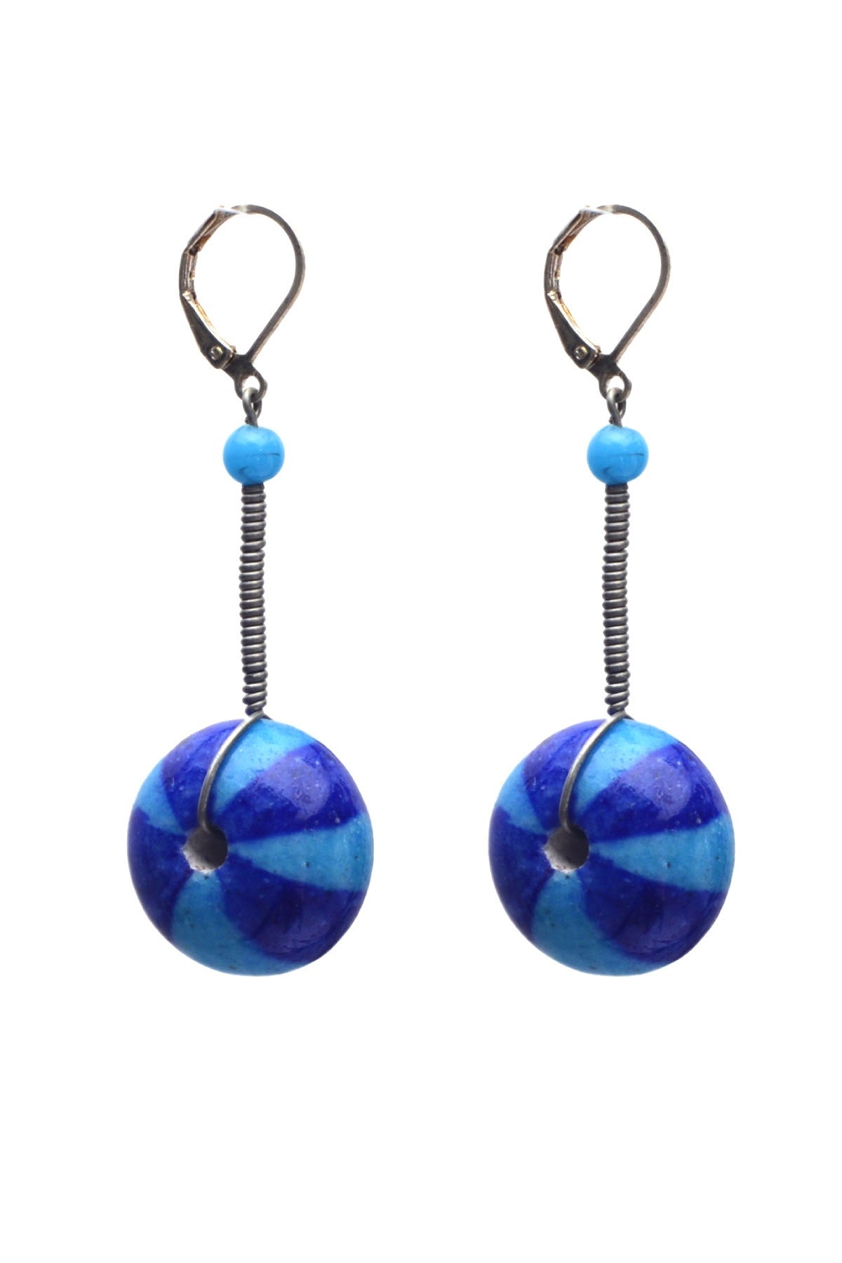 Blue Pottery Earring