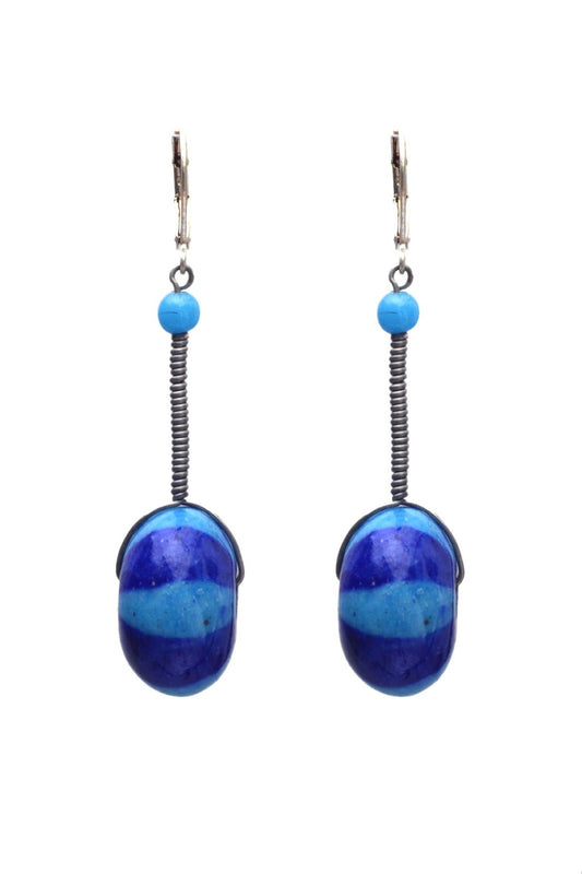 Blue Pottery Earring