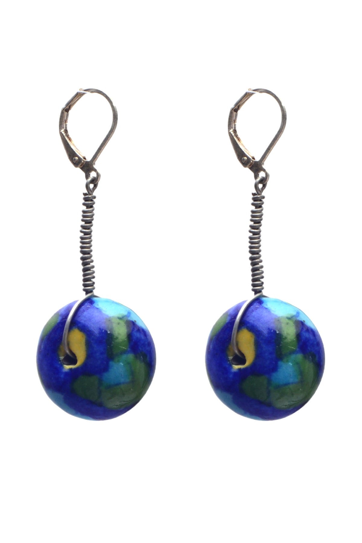 Blue Pottery Earring