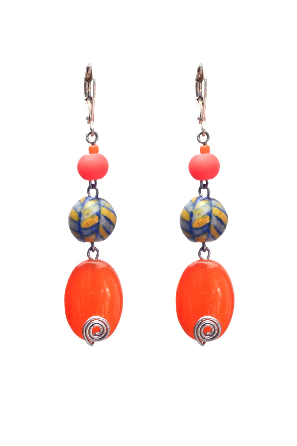 Glass bead earring