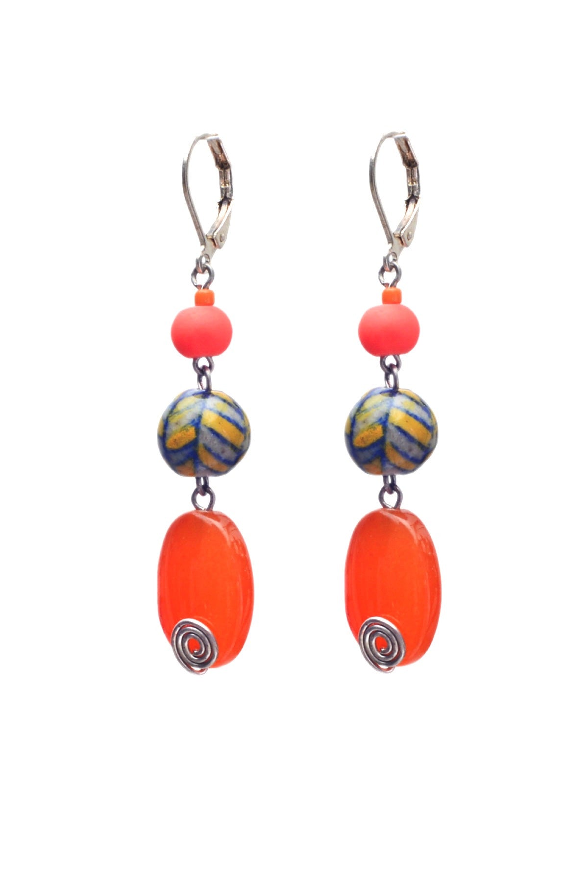 Glass bead earring