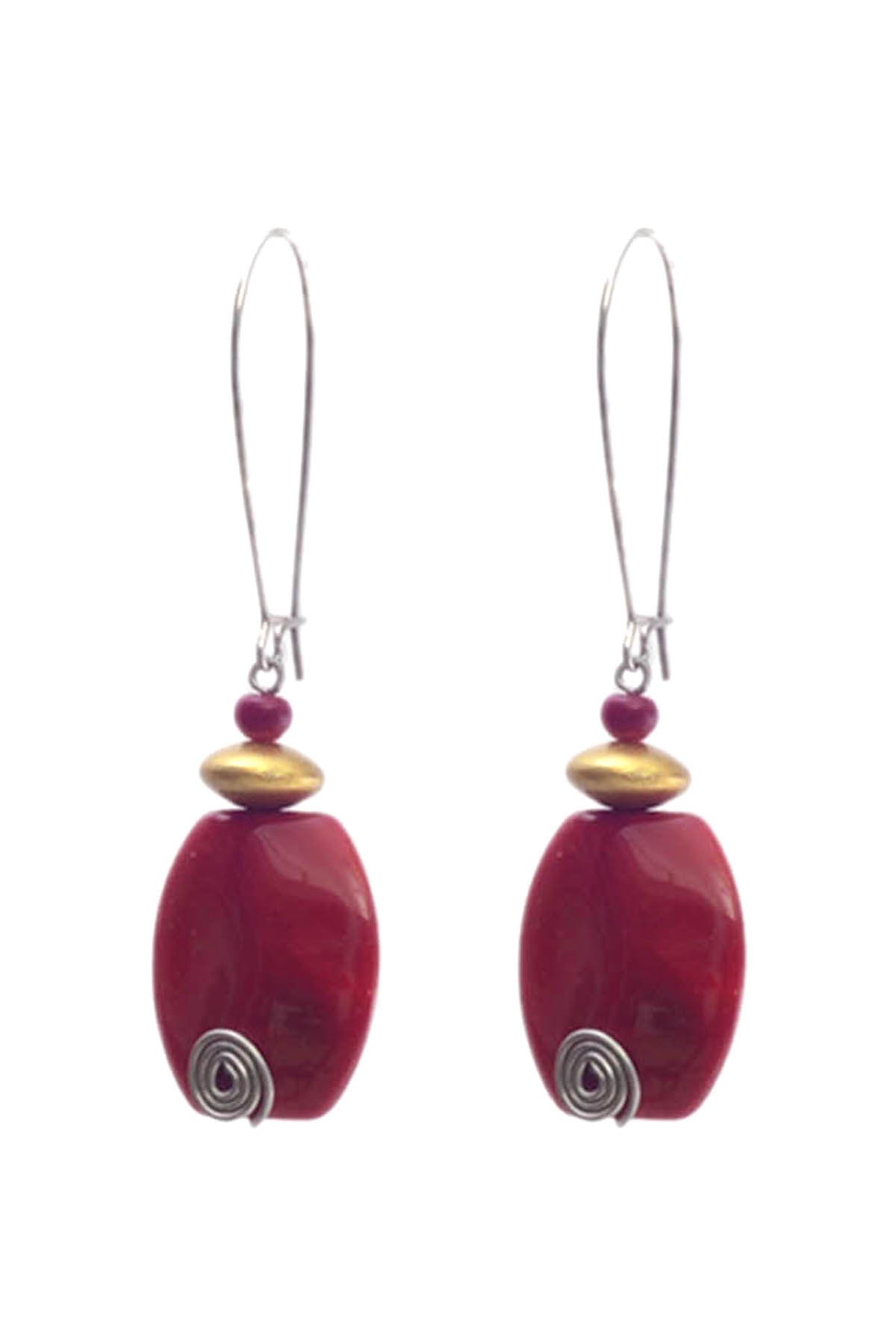 Glass bead earring